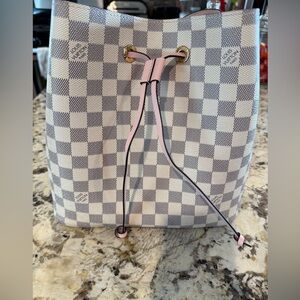 Louis Vuitton Checkered Backpack - Pink and Gray